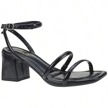 Women's Square Block High Heel Sandal - màu đen - Xem 1
