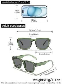 3 副男士亚克力方形休闲时尚眼镜，适合度假、郊游和节日礼物沙滩配件眼镜遮阳镜 - 彩色 - 查看 4