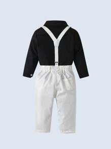 BOARNSEORL 2 件套男婴绅士服装套装，长袖领结领结和裤子，时尚别致，适合生日、情人节、派对、婚礼