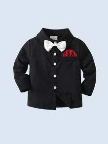 BOARNSEORL 2 件套男婴绅士服装套装，长袖领结领结和裤子，时尚别致，适合生日、情人节、派对、婚礼