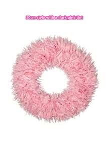 1 Pc, Christmas Shopping MallHotel Decoration Wreath11.81inch Encrypted Green, PinkPVC Wreath Christmas Wreath - Pink - View 10