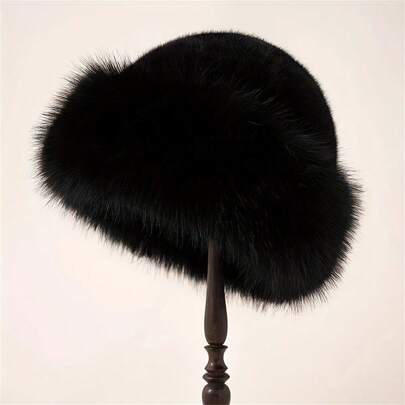 1 pièce Bonnet chic d'hiver moelleux pour femmes - Doux, moelleux et isolant avec protection des oreilles - Léger, extensible et respirant en tissu de polyester - Lavage en machine et facile à entretenir
