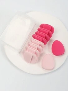 10件套迷你指套气垫粉扑套装，带收纳盒，包含气垫粉扑、非乳胶美妆蛋和化妆海绵，适用于粉底液、散粉和遮瑕膏，适合所有肤质。可用于化妆、家居装饰、梳妆台、旅行、卧室等场合。关键词：粉扑、美妆蛋、粉扑、化妆海绵、便宜、圣诞礼物、化妆品、化妆工具、便宜好物、礼物、女士礼物、圣诞礼物、赠品、旅行、便宜好物、旅行必备品。 - 彩色 - 查看 13