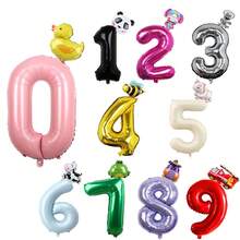 1 bộ bóng bay nhiều màu sắc hình xe hơi hoạt hình mini, động vật, số 40 inch và 32 inch, bao gồm vịt, ếch, lợn, gấu trúc, bò, xe cứu hỏa, v.v., dùng để trang trí tiệc, sinh nhật, ngày lễ, giáng sinh - Nhiều màu - Xem 12