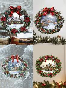 1 miếng dán trang trí vòng hoa, miếng dán tường trang trí, miếng dán tự dính có thể tháo rời, thích hợp cho phòng khách, trang trí phòng ngủ, trang trí nhà cửa, trang trí cửa sổ cửa hàng, miếng dán trang trí không khí ngày lễ, miếng dán, miếng dán tường, miếng dán vinyl để trang trí nhà cửa, vật dụng trang trí mùa xuân làm mới ngôi nhà của bạn, miếng dán trang trí Rama - Nhiều màu - Xem 2