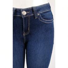 Women's Rhinestone Bootcut Jeans - 翼形深色靴型 - 查看 4