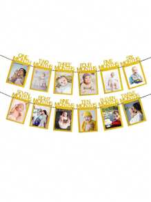 1st Birthday Photo Banner From Newborn To 12 Months, First Birthday Decorations Monthly Milestones Garland First Birthday Party Decoration, - Multicolor - View 16
