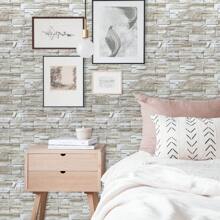 1Roll Faux Brick Wallpaper Peel And Stick Wallpaper 17.71" X196.8in/ 118.11in/39.3in Stone Wallpaper Brick Contact Paper Self-Adhesive Removable Decorative Wall Paper For Wall Kitchen Backsplash Bedroom Living Room Wall Stickers Furniture Renovation Waterproofing DIY Easy To Install, Renovation Stickers Peel Wall Panels, Wall Paper, Wallpapers, Spring Decoration Items Refresh Your Home, Rama Decoration Stickers Gifts Birthday Graduation - Light Grey - View 7