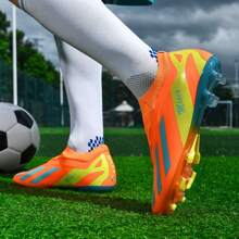 Soccer Cleats For Adults/Youth, Low-Top, Spikes Designed For Match & Training, Breathable & Anti-Slip, Durable Wear For Students - Orange - View 5