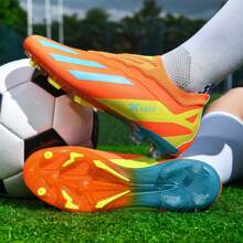 Soccer Cleats For Adults/Youth, Low-Top, Spikes Designed For Match & Training, Breathable & Anti-Slip, Durable Wear For Students - Orange - View 3