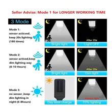 1 件装户外太阳能路灯壁灯可充电运动传感器安全防水灯适用于花园庭院小路 - 黑色 - 查看 4