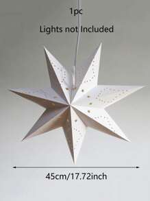 1 Stück weißer durchbrochener Papiersternförmiger Lampion - Weihnachtsbaum Ornament, erzeugt eine warme Atmosphäre in Heim, Schlafzimmer, Garten, Hochzeit, Weihnachtsdekoration - 45cm hängende Dekoration mit delikatem Design (Beleuchtung nicht enthalten), Weihnachten