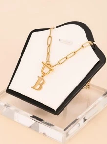 1 chiếc vòng cổ mặt chữ bằng thép không gỉ thời trang và độc đáo, món quà hoàn hảo cho bạn bè - chữ OT vàng - Xem 2