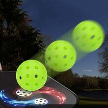 1pc Pickleball, 40 Holes, Rotational Molded PE Injection Glow-In-The-Dark Ball - Multicolor - View 10
