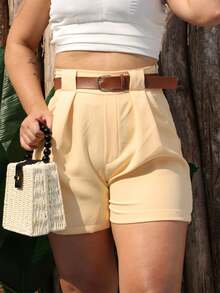 Women's Luxury Tailored Shorts With Belt Summer Fashion - Kem - Xem 1