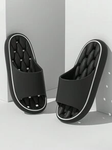 Women's Thickened Leak-Proof Home Slippers, Comfortable And Simple Soft Non-Slip Slippers, Simple And Casual Style 2024 New Style Indoor Bathroom Home Use Women's Slippers