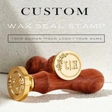 1 PC Personalized Wax Sealing Stamp With Wooden Handle Custom Your Design/Your LOGO/Your Name Back To School,Back To School,School Supplies - Multicolor - View 2
