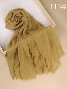 1 Chiếc Khăn Trùm Đầu Bằng Vải Crepe Màu Trơn Phong Cách Bohemian Cổ Điển, Khăn Trùm Đầu Hijab Đơn Giản Cỡ Lớn, Khăn Trùm Đầu Hàng Ngày Cho Phụ Nữ, Băng Đô Cho Mọi Mùa - Nhiều màu - Xem 13