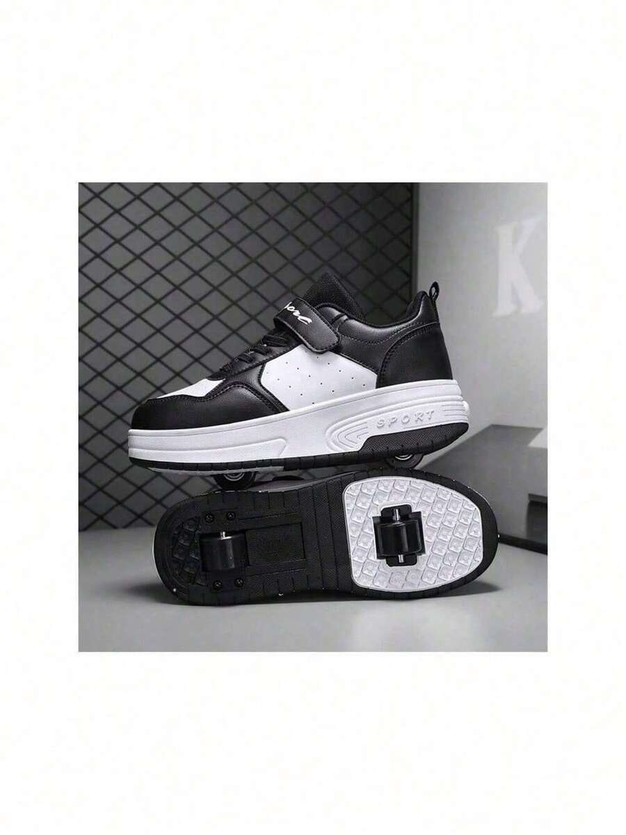 Summer Breathable LowTop Skate Shoes With Double Wheels For Teenagers