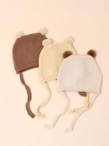 Infant/Toddler Knitted Ear Flap Hat, Cute Baby Boy/Girl Winter Warm Beanie - Multicolor - View 5