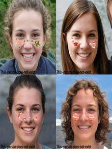 Temporary Christmas Tattoo - Waterproof Washable Face Stickers With Santa Claus, Reindeer, Trees And Candy - Multicolor - View 4