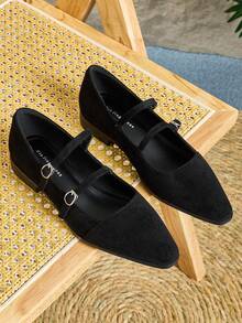 女士平底便鞋，时尚百搭，通勤必备 - 黑色 - 查看 7