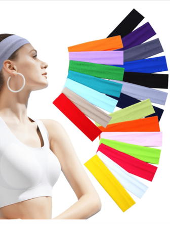 1 件装女士时尚弹力发带女士防滑发带女士头发健身瑜伽跑步运动