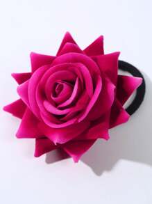 Flower Decor Hair Tie Elegant ,Beach Outfit,Beach Hair Floral Accessories,Beach Vacation Ponytail Holders Hair Elastics Hair Rubber Bands Scrunchies Hair Rope Elastic Hair Tie ,Head Piece - Multicolor - View 14