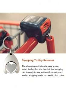 Shopping Cart Shaped Coin Purse, Heart Pattern, Smooth Car Key Chain And Metal Token Keyring, Heart Pendant Small Gift, Best Gift For Couples, Fashion Keychain, Can Be Hung On Wallet, Backpack, Bag, Earphone Pendant Accessory, Birthday Gift For Classmates, Friends, Colleagues, Family