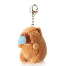 水豚毛绒钥匙扣玩具逼真可爱水豚填充动物玩具水豚吊坠适用于背包手提包生日礼物 - 彩色 - 查看 22