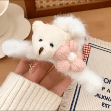 1 pieza Nuevo y adorable clip de pelo con oso de peluche esponjoso, pinza de pelo, clip de pelo, pinza de pelo, accesorio de pelo, clip de pelo para mujer para vacaciones y atuendos de invierno