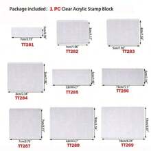 CYFUN DESIGN 1/9Pcs DIY Transparent Seal Stamp Block For DIY Scrapbooking Clear Photo Album Decorative Back To School,Back To School,School Supplies