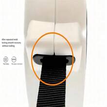 带 LED 手电筒的伸缩狗绳(内置灯)自动伸缩狗绳 - 可调节牵引绳握把,耐用设计,非常适合夜间安全和户外活动(电池供电) - 白色 - 查看 11