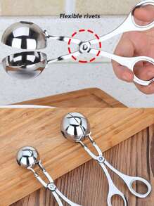 1 Stainless Steel Rice-Meat Dumplings Clip, Rice And Vegetable Roll Clip, Making Rice And Vegetable Rolls, Fish Balls, Potato Ball Molds, Kitchen Gadgets, Vegetable And Fruit Pelleting Tools - Multicolor - View 3