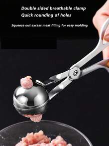 1 Stainless Steel Rice-Meat Dumplings Clip, Rice And Vegetable Roll Clip, Making Rice And Vegetable Rolls, Fish Balls, Potato Ball Molds, Kitchen Gadgets, Vegetable And Fruit Pelleting Tools - Multicolor - View 9