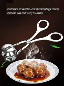 1 Stainless Steel Rice-Meat Dumplings Clip, Rice And Vegetable Roll Clip, Making Rice And Vegetable Rolls, Fish Balls, Potato Ball Molds, Kitchen Gadgets, Vegetable And Fruit Pelleting Tools - Multicolor - View 4