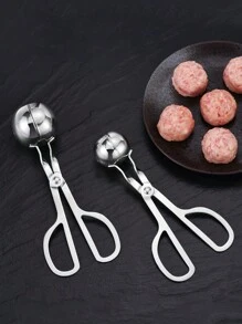 1 Stainless Steel Rice-Meat Dumplings Clip, Rice And Vegetable Roll Clip, Making Rice And Vegetable Rolls, Fish Balls, Potato Ball Molds, Kitchen Gadgets, Vegetable And Fruit Pelleting Tools - Multicolor - View 2