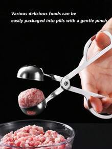 1 Stainless Steel Rice-Meat Dumplings Clip, Rice And Vegetable Roll Clip, Making Rice And Vegetable Rolls, Fish Balls, Potato Ball Molds, Kitchen Gadgets, Vegetable And Fruit Pelleting Tools - Multicolor - View 7