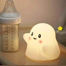 1 đèn ngủ trang trí để bàn hình ma trắng dễ thương Halloween có hiệu ứng âm thanh, đèn vòi, đèn trang trí bàn Halloween, đèn trang trí tiệc, đèn ngủ LED, đèn ma trắng làm quà tặng tiệc, trang trí phòng ngày lễ - Nhiều màu - Xem 11