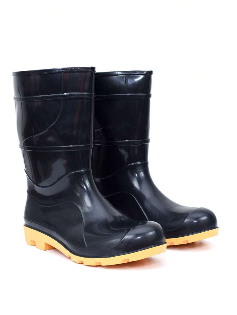 PVC Galosh Boot Cleaning Non-Slip PPE With White Black CA - Black and Yellow - View 1