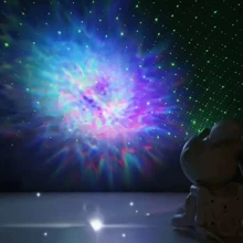 Projector Table Lamp Moon Projector Galaxy Led Nebula Stars Lamp Night Light Bedroom Rabbit Astronaut - trắng - Xem 6