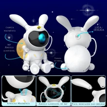 Projector Table Lamp Moon Projector Galaxy Led Nebula Stars Lamp Night Light Bedroom Rabbit Astronaut - trắng - Xem 7