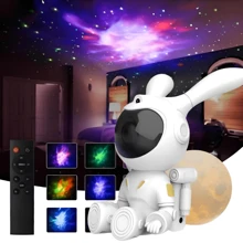 Projector Table Lamp Moon Projector Galaxy Led Nebula Stars Lamp Night Light Bedroom Rabbit Astronaut - trắng - Xem 5