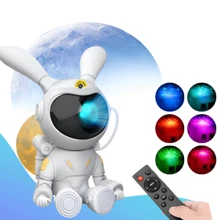 Projector Table Lamp Moon Projector Galaxy Led Nebula Stars Lamp Night Light Bedroom Rabbit Astronaut - trắng - Xem 3