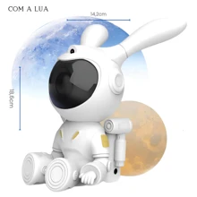 Projector Table Lamp Moon Projector Galaxy Led Nebula Stars Lamp Night Light Bedroom Rabbit Astronaut - trắng - Xem 8