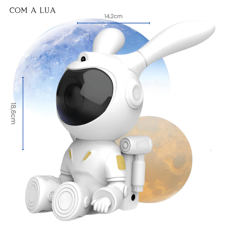 Projector Table Lamp Moon Projector Galaxy Led Nebula Stars Lamp Night Light Bedroom Rabbit Astronaut - trắng - Xem 8