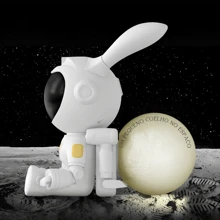 Projector Table Lamp Moon Projector Galaxy Led Nebula Stars Lamp Night Light Bedroom Rabbit Astronaut - trắng - Xem 2