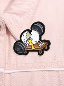 1pc Weightlifting Broken Egg Enamel Pin Custom Funny Cute Metal Brooches Lapel Backpack Badge Jewelry Accessories Gift For Friends - Multicolor - View 13