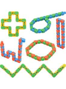 4 件 24 链古怪轨道按压式烦躁玩具、手指感官玩具、蛇形拼图（缓解压力）、派对包填充物、生日礼物、派对回礼玩具、开学情人节 - 彩色 - 查看 1
