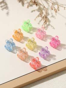 50PCS Multicolored Mini Flower Hair Claw Clips Suitable For Various Braided Hairstyles (Random Color) - Multicolor - View 4
